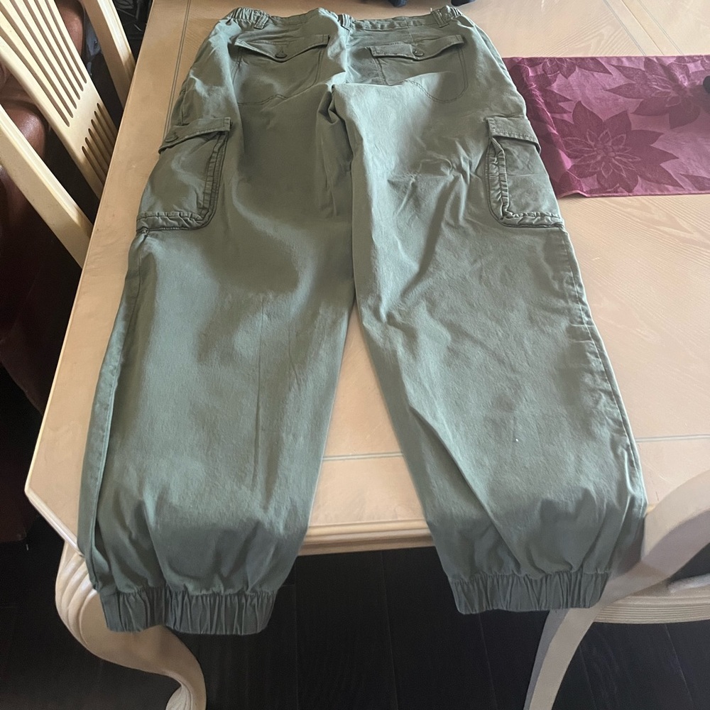 Only wore once army styled, high, waisted, green pants.